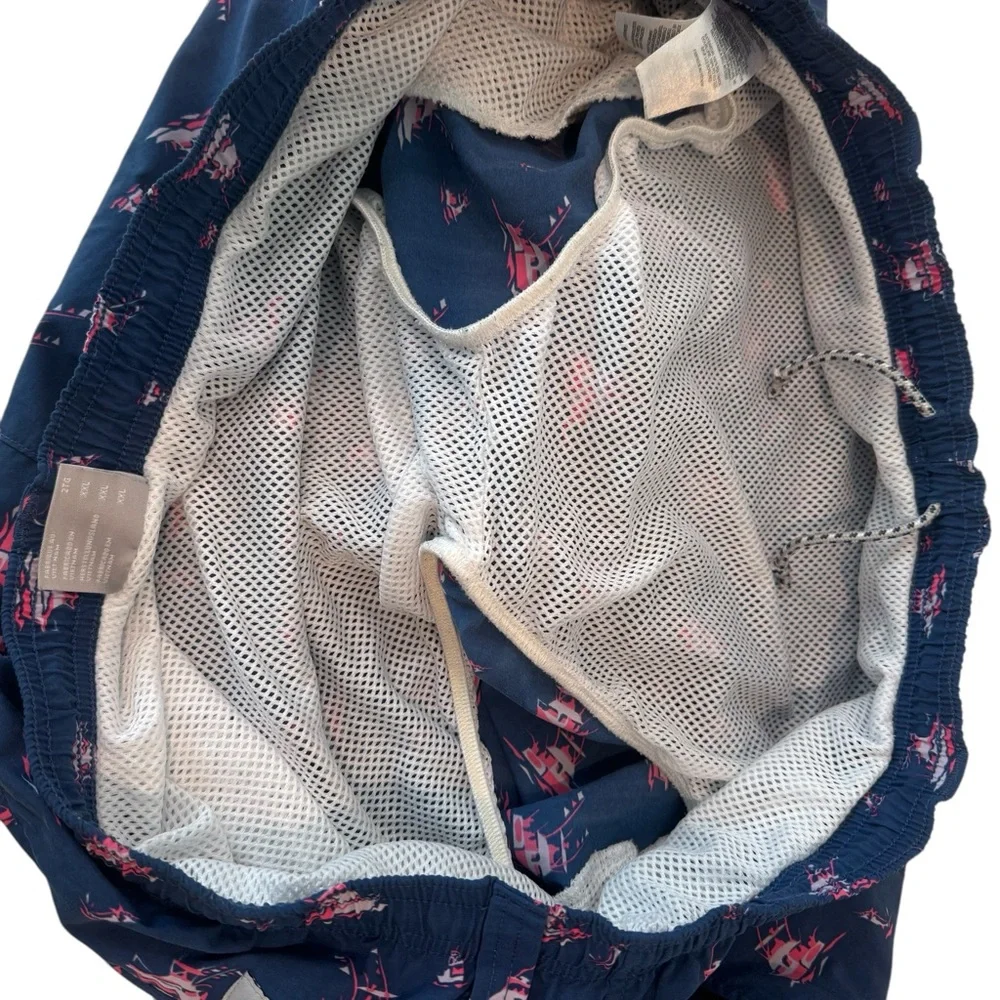 Columbia PFG Blue w/ Pink Sail Boats Swim Trunks Fishing Mesh Shorts Men XXL 134